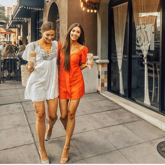 Only Medium Zara blogger fav red dress puff sleeve - Picture 4 of 8